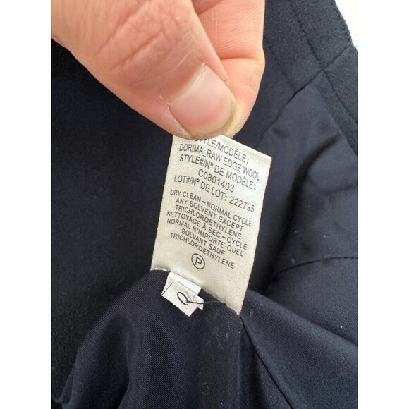 Theory Dorima Raw Edge Double Breasted Wool Cashmere Coat Navy Blue Women's 0 - Picture 6 of 9